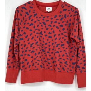 Sundry Sz XS (0) Red Blue Animal print LS Crew neck sweatshirt
